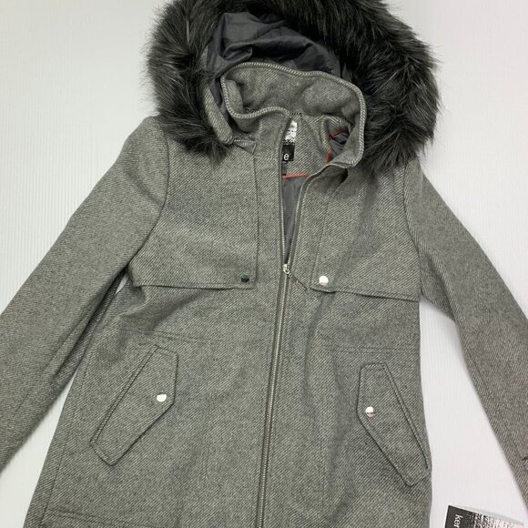 Kensie Winter Coat Medium Faux Fur Removable Hood Gray NWT - Picture 3 of 12
